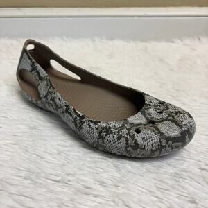Crocs Kadee Snake Print Ballet Flats Lightweight Size 9